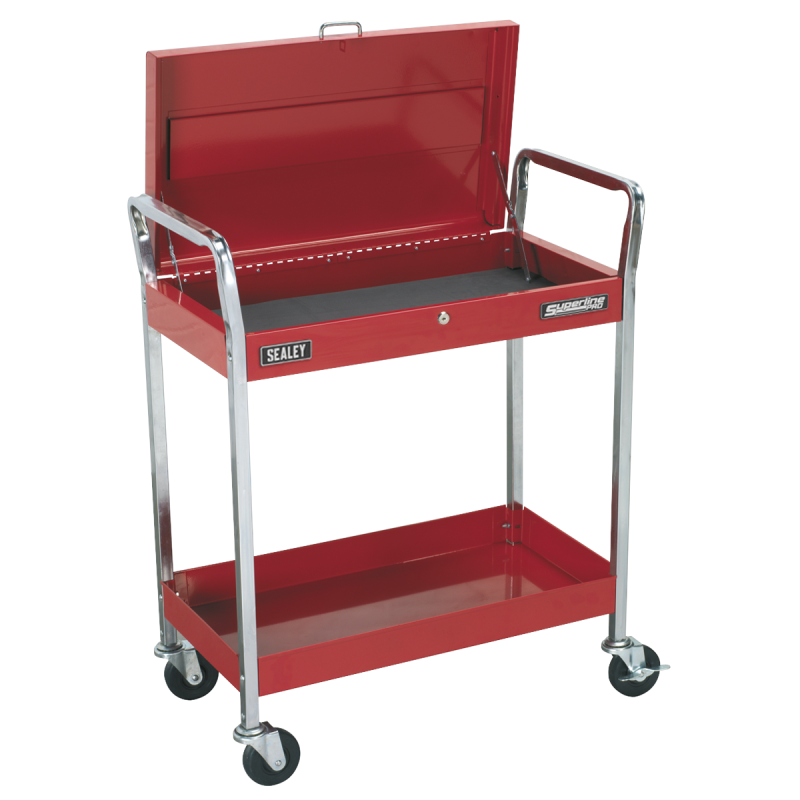 Trolley 2-Level Heavy-Duty with Lockable Top