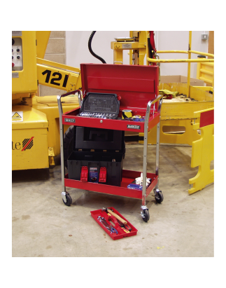 Trolley 2-Level Heavy-Duty with Lockable Top