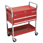 Trolley 2-Level Heavy-Duty with Lockable Top & 2 Drawers