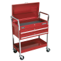 Trolley 2-Level Heavy-Duty with Lockable Top & 2 Drawers