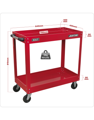 Workshop Trolley 2-Level Heavy-Duty