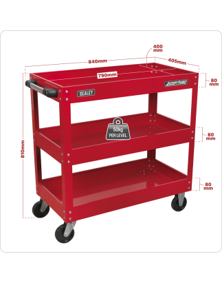 Workshop Trolley 3-Level Heavy-Duty