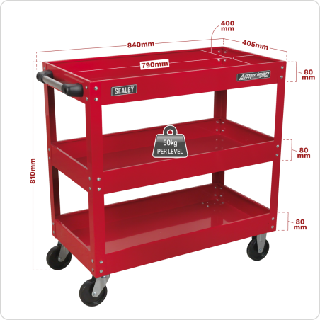 Workshop Trolley 3-Level Heavy-Duty