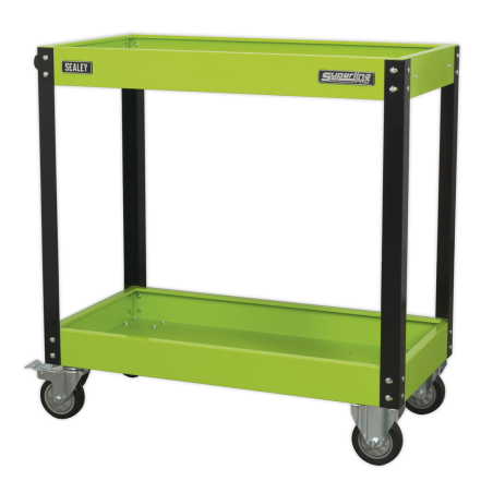 Workshop Trolley 2-Level Heavy-Duty - Hi-Vis Green