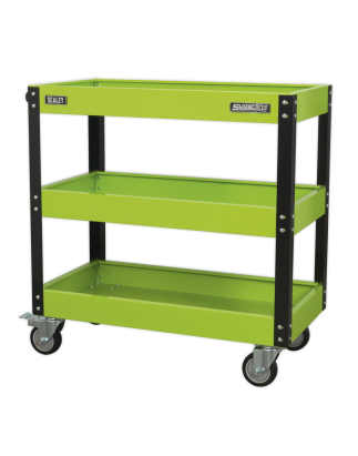 Workshop Trolley 3-Level Heavy-Duty - Hi-Vis Green