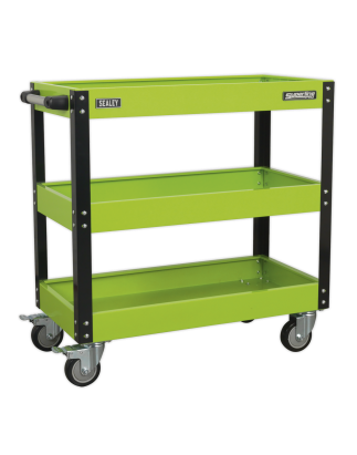 Workshop Trolley 3-Level Heavy-Duty - Hi-Vis Green