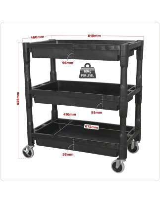 Trolley 3-Level Composite Heavy-Duty