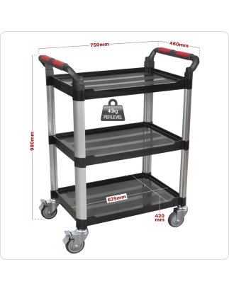 Workshop Trolley 3-Level Composite - 3 Wall