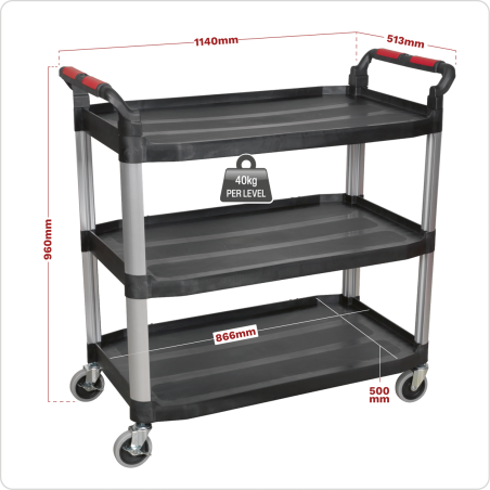 Workshop Trolley 3-Level Composite - 3 Wall