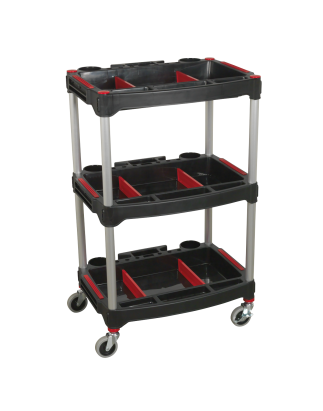 Workshop Trolley 3-Level Composite with Parts Storage