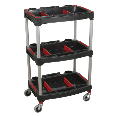 Workshop Trolley 3-Level Composite with Parts Storage