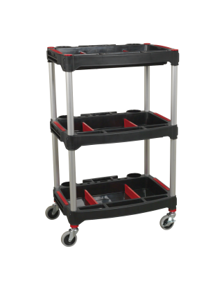 Workshop Trolley 3-Level Composite with Parts Storage