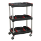 Workshop Trolley 3-Level Composite with Parts Storage