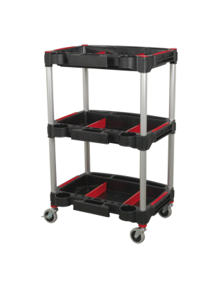 Workshop Trolley 3-Level Composite with Parts Storage