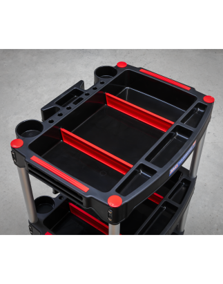 Workshop Trolley 3-Level Composite with Parts Storage