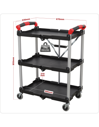 Folding Workshop Trolley 3-Level