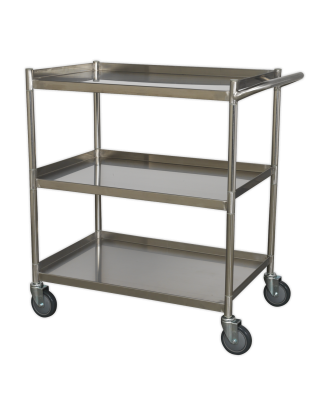 Workshop Trolley 3-Level Stainless Steel