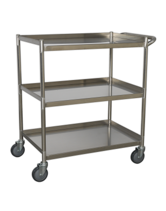 Workshop Trolley 3-Level Stainless Steel