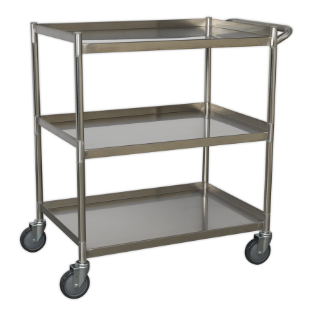 Workshop Trolley 3-Level Stainless Steel