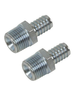 PCL Screwed Tailpiece Male 1/2"BSPT - 1/2" Hose - Pack of 2