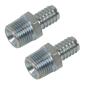 PCL Screwed Tailpiece Male 1/2"BSPT - 1/2" Hose - Pack of 2