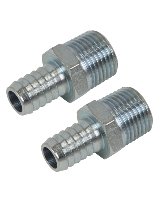 PCL Screwed Tailpiece Male 1/2"BSPT - 1/2" Hose - Pack of 2