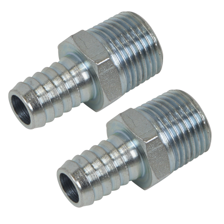 PCL Screwed Tailpiece Male 1/2"BSPT - 1/2" Hose - Pack of 2