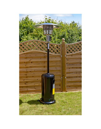 Dellonda Outdoor Garden Gas Patio Heater 13kW Commercial & Domestic Use, Black