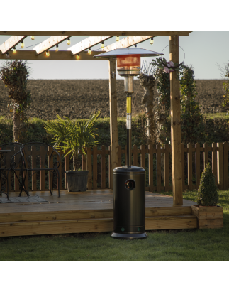 Dellonda Outdoor Garden Gas Patio Heater 13kW Commercial & Domestic Use, Black