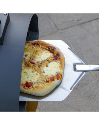 Dellonda Portable Wood-Fired 14" Pizza & Smoking Oven - Black/Stainless Steel