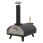 Dellonda Portable Wood-Fired 14" Pizza & Smoking Oven - Black/Stainless Steel