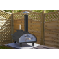 Dellonda Portable Wood-Fired 14" Pizza & Smoking Oven - Black/Stainless Steel