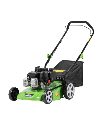 Dellonda Hand-Propelled Petrol Lawnmower Grass Cutter, 132cc 16"/40cm 4-Stroke