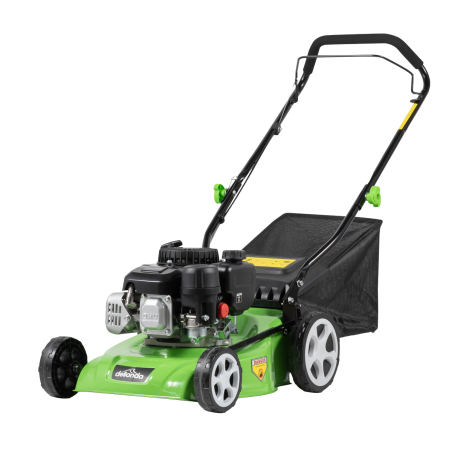 Dellonda Hand-Propelled Petrol Lawnmower Grass Cutter, 132cc 16"/40cm 4-Stroke