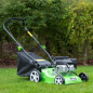 Dellonda Hand-Propelled Petrol Lawnmower Grass Cutter, 132cc 16"/40cm 4-Stroke