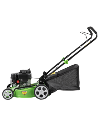 Dellonda Hand-Propelled Petrol Lawnmower Grass Cutter, 132cc 16"/40cm 4-Stroke