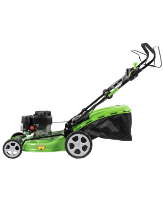 Dellonda Tondeuse à gazon à essence automotrice avec réglage de la hauteur et sac à herbe, moteur 4 temps 171 cc 20"/51 cm