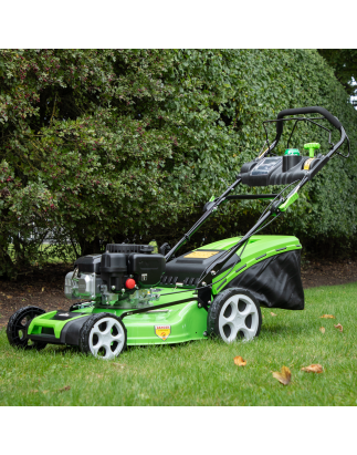 Dellonda Self-Propelled Petrol Lawnmower Grass Cutter with Height Adjustment & Grass Bag 171cc 20"/51cm 4-Stroke Engine