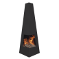 Dellonda Chiminea, Wood Burner, Heater for Outdoors W45cm x H150cm - Black Steel