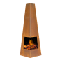 Dellonda Chiminea, poêle à bois, chauffage pour extérieur L45 cm x H150 cm, acier Corten