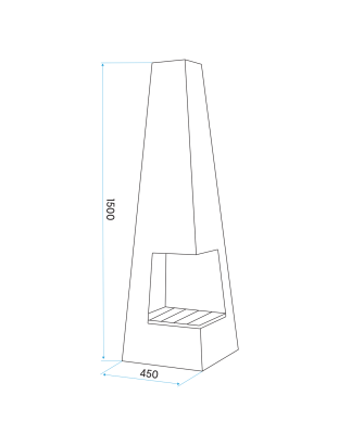 Dellonda Chiminea, poêle à bois, chauffage pour extérieur L45 cm x H150 cm, acier Corten