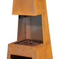 Dellonda Outdoor Chiminea Fireplace Heater Firewood Storage - Corten Steel