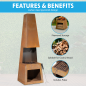 Dellonda Outdoor Chiminea Fireplace Heater Firewood Storage - Corten Steel