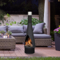 Dellonda Outdoor Chiminea, Fireplace, Fire Pit, Heater, Durable, Black Steel