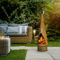 Dellonda Outdoor/Garden/Patio Conical Chiminea, Fireplace, Fire Pit, Heater, H127cm - Corten Steel