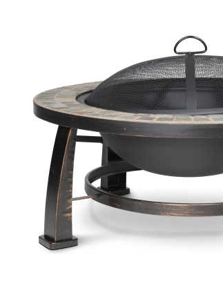 Dellonda 30" Deluxe Traditional Style Fire Pit/Fireplace/Outdoor Heater - Slate