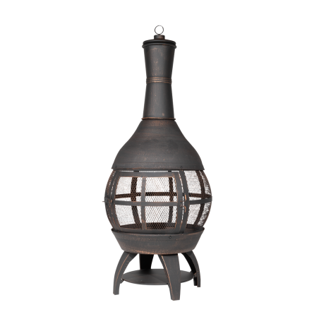 Dellonda Deluxe 360° Chiminea/Fire Pit/Outdoor Heater - Antique Bronze Finish - DG112