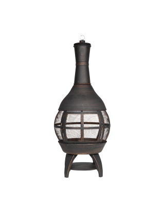 Dellonda Deluxe 360° Chiminea/Fire Pit/Outdoor Heater - Antique Bronze Finish - DG112