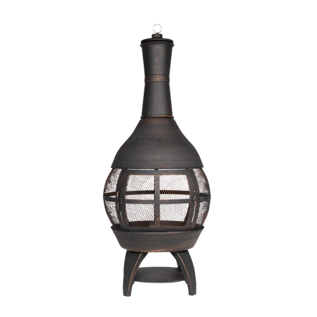 Dellonda Deluxe 360° Chiminea/Fire Pit/Outdoor Heater - Antique Bronze Finish - DG112