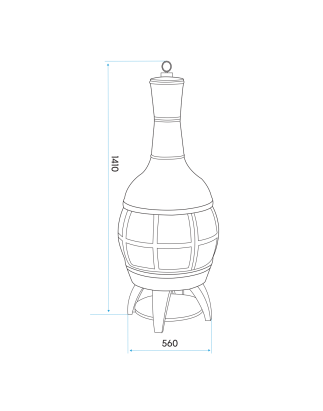 Dellonda Deluxe 360° Cheminée/Foyer/Chauffage extérieur – Finition bronze antique – DG112